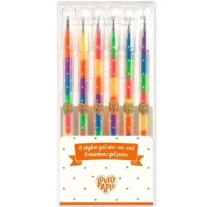 6 Rainbow Gel Pens*Djeco Best