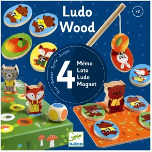 Traelaerespil, Ludo Wood 4 Spil*Djeco Cheap