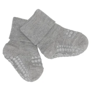 Bamboo Non-Slip Sokker 1-2Y Grey Melange*GoBabyGo Online