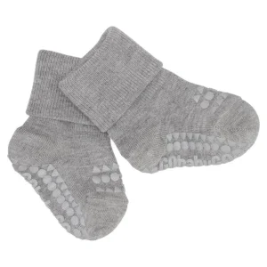 Bambus Non-Slip Sokker 6-12Mdr. - Grey Melange*GoBabyGo Store