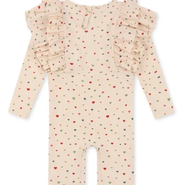 Konges Slojd Manuca Frill Onesie Str.18 Mdr, Multi Hearts*Konges Sløjd Shop