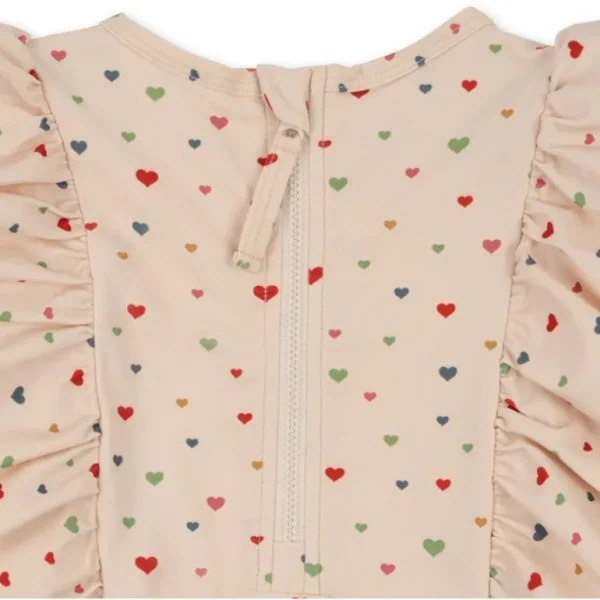 Konges Slojd Manuca Frill Onesie Str.18 Mdr, Multi Hearts*Konges Sløjd Shop