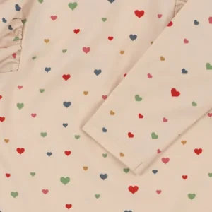 Konges Slojd Manuca Frill Onesie Str.4 Ar, Multi Hearts*Konges Sløjd New