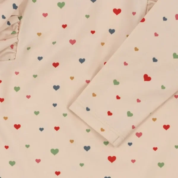 Konges Slojd Manuca Frill Onesie Str.4 Ar, Multi Hearts*Konges Sløjd New