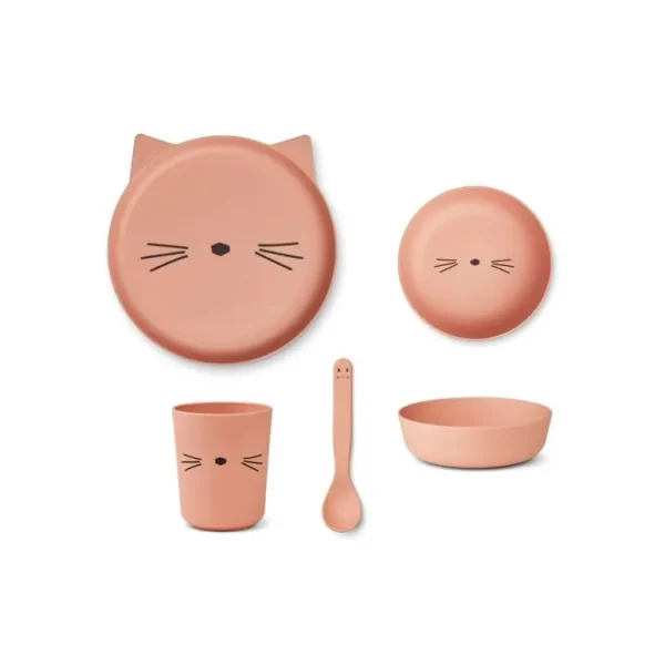 Brody Junior Spisesæt, Cat/Rose Blush*Liewood Hot