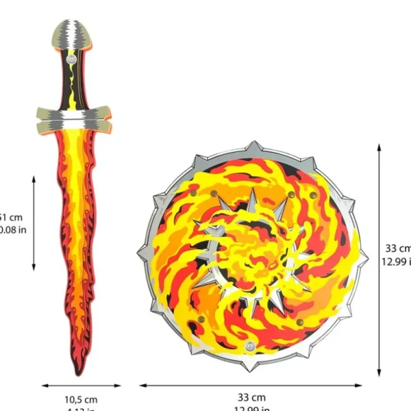 Flammesaet M. Svaerd Og Skjold*Liontouch Cheap