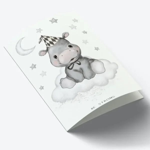 A7 Kort Baby Flodhest*Mouse & Pen Clearance