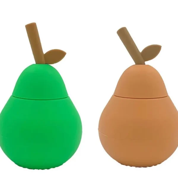 2Pk Pear Drikkekop M.Sugeror, Apricot/Green*OYOY Best